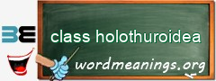 WordMeaning blackboard for class holothuroidea